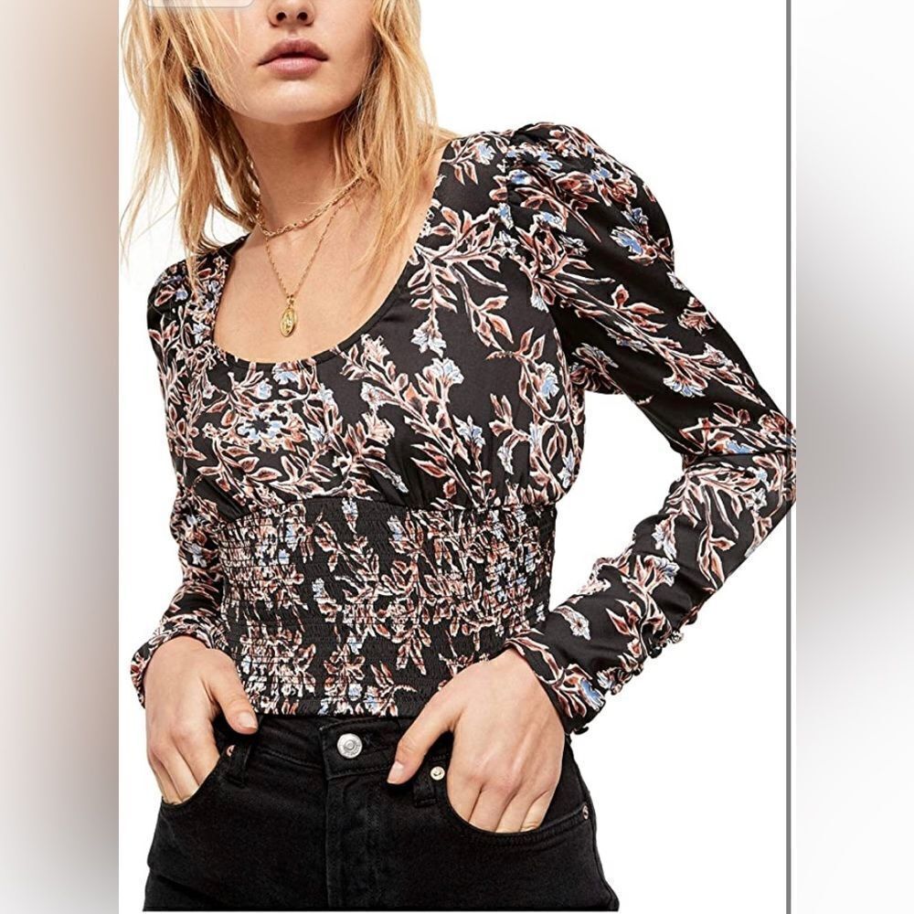 Free People Santiago Scoop Neck Printed Top - Picture 3 of 16